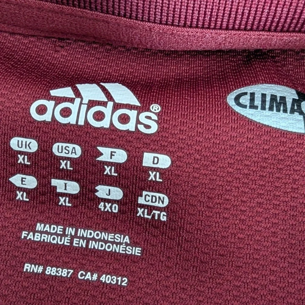 Adidas Polo Shirt Maroon ClimaCool Short Sleeve Mens Sz XL Performance Athletic